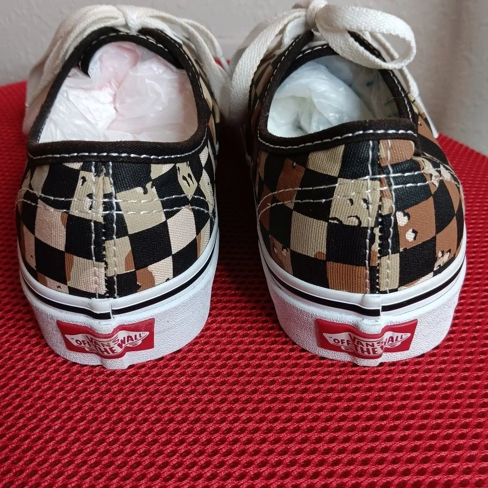 Vans Authentic Sneaker Women 5.5 Men 4.0 Tan Camo Checkerboard Excellent Low Top